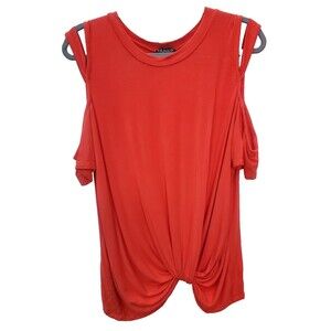 Venus Coral Cold Shoulder with Twist in Front Top Size XL